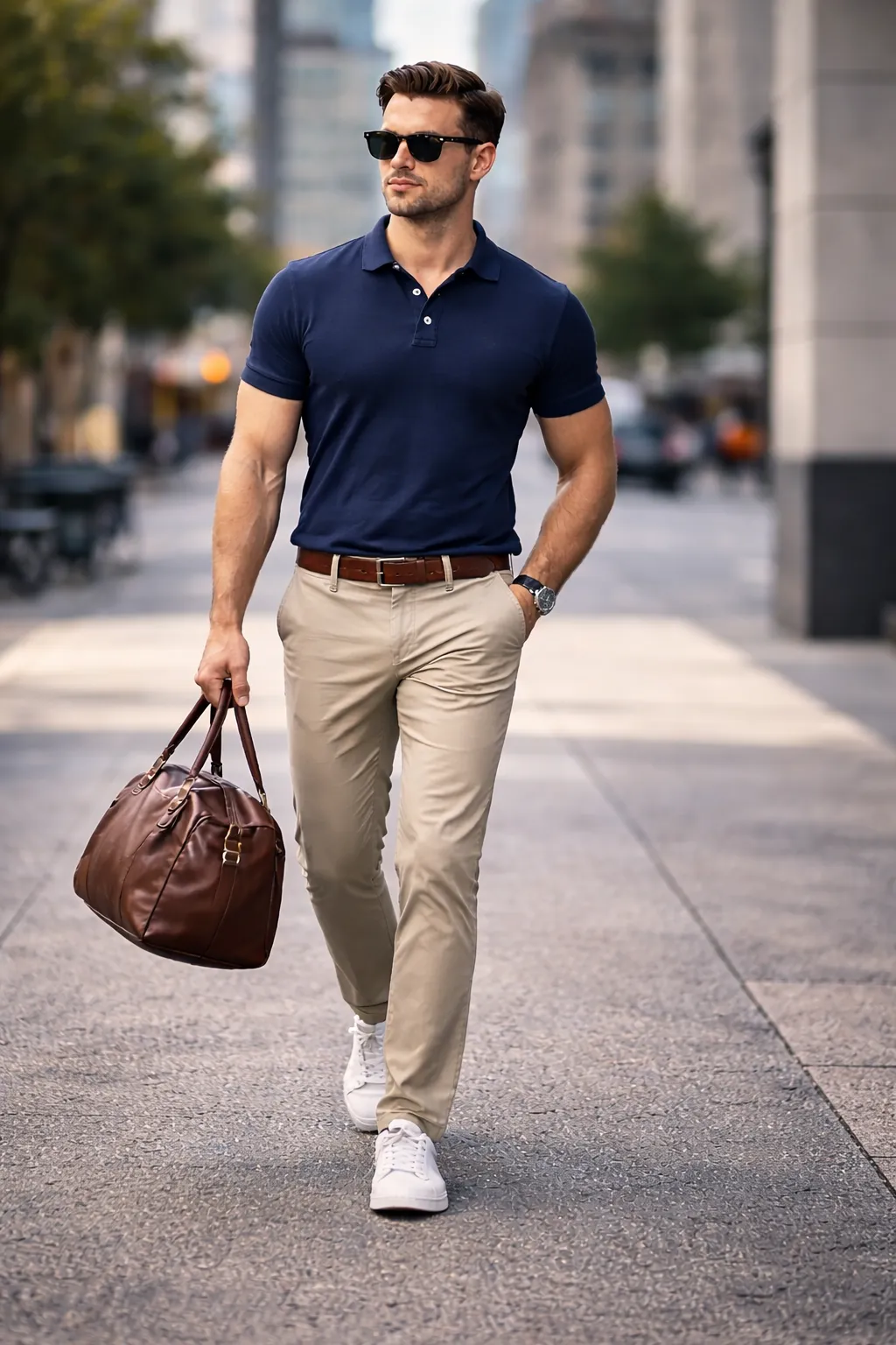 С чем носить мужскую футболку поло