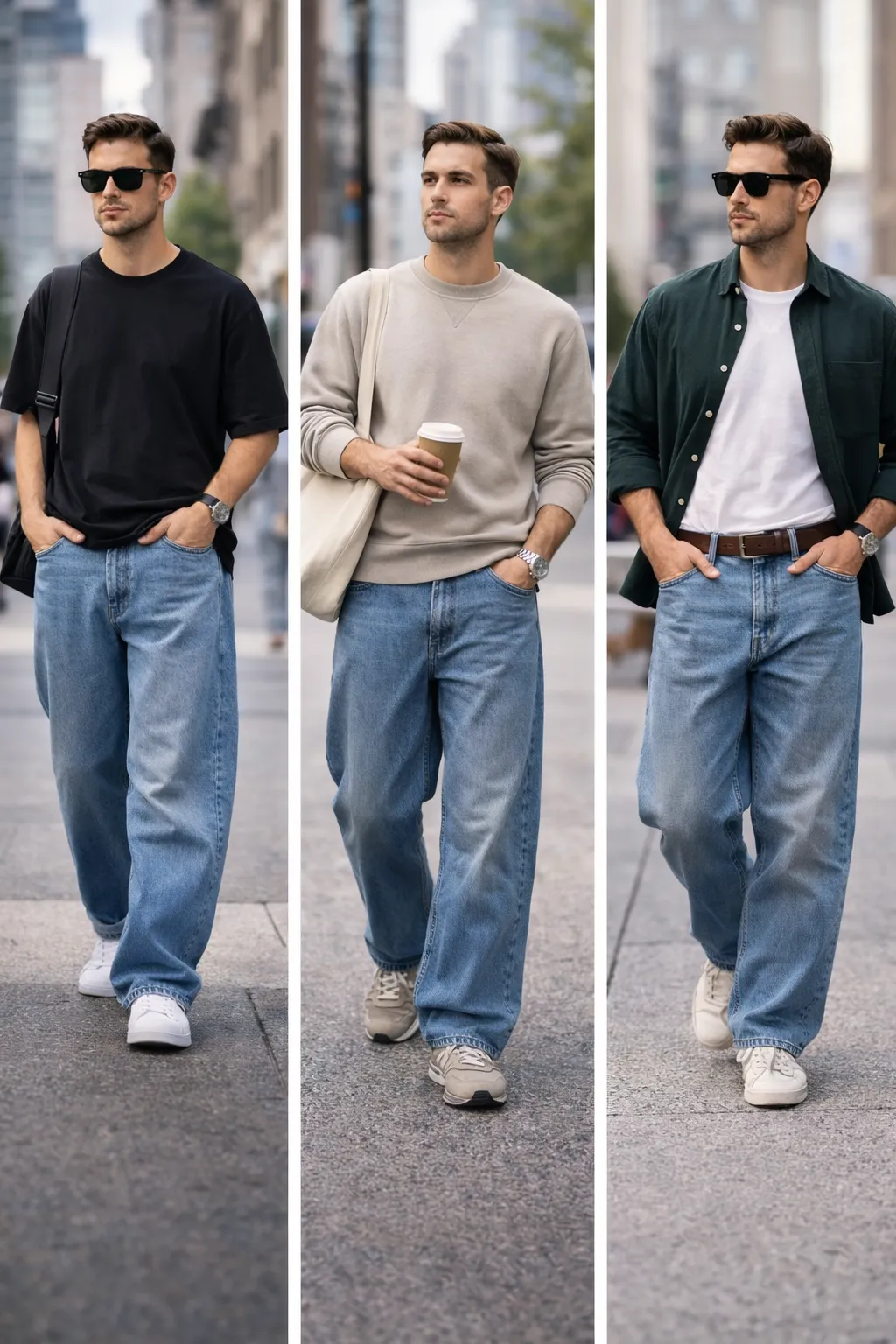 С чем носить широкие джинсы