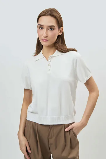 Женское поло вязанное короткий рукав SS26WKN-92016-337317 фото