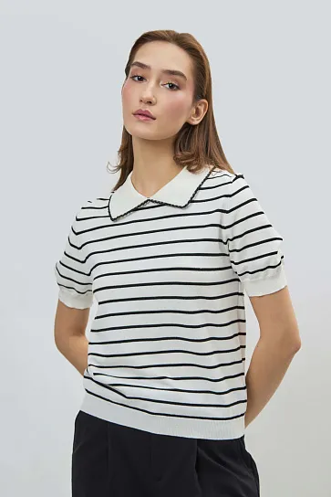 Женское поло вязанное короткий рукав SS26WKN-92014-337287 фото