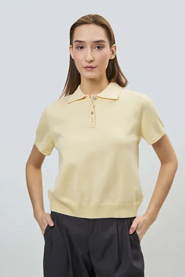 Женское поло вязанное короткий рукав SS26WKN-92016-337317 фото