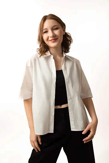 Женская рубашка короткий рукав SS23WES116-140901 фото