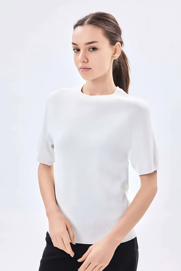 Женский джемпер короткий рукав AW23WKN-30017 фото