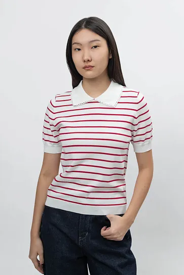 Женское поло вязанное короткий рукав SS26WKN-92014-337285 фото